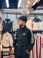 Black full-zip track jacket