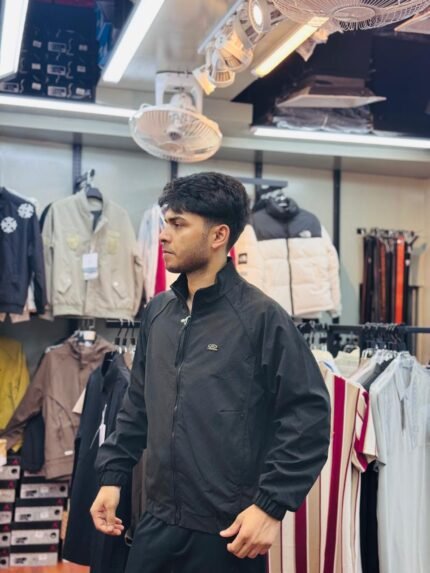 Black lightweight windbreaker