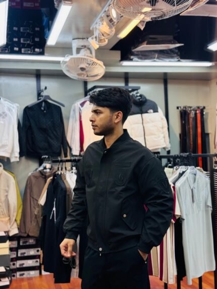 Blacl varsity utility flight jacket
